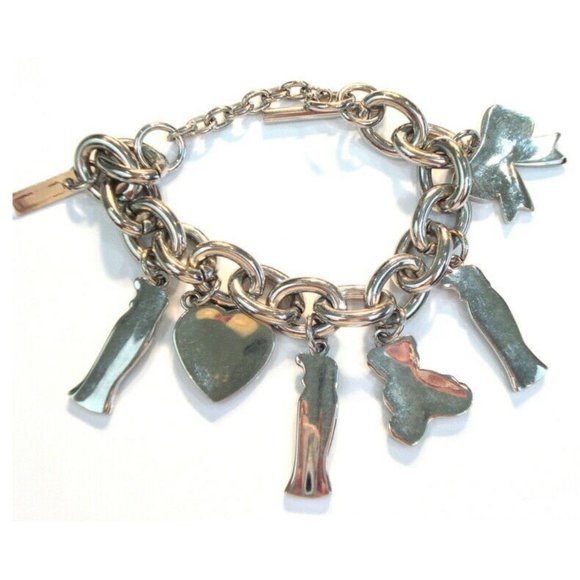 Moschino Vintage Charm Bracelet Heart Bear Bow - Picture 2 of 4